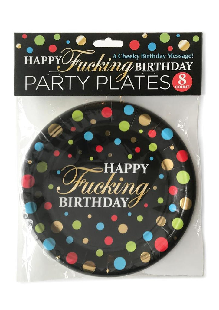 Happy F'n Birthday Plates - Multicolor - 8 Per Pack