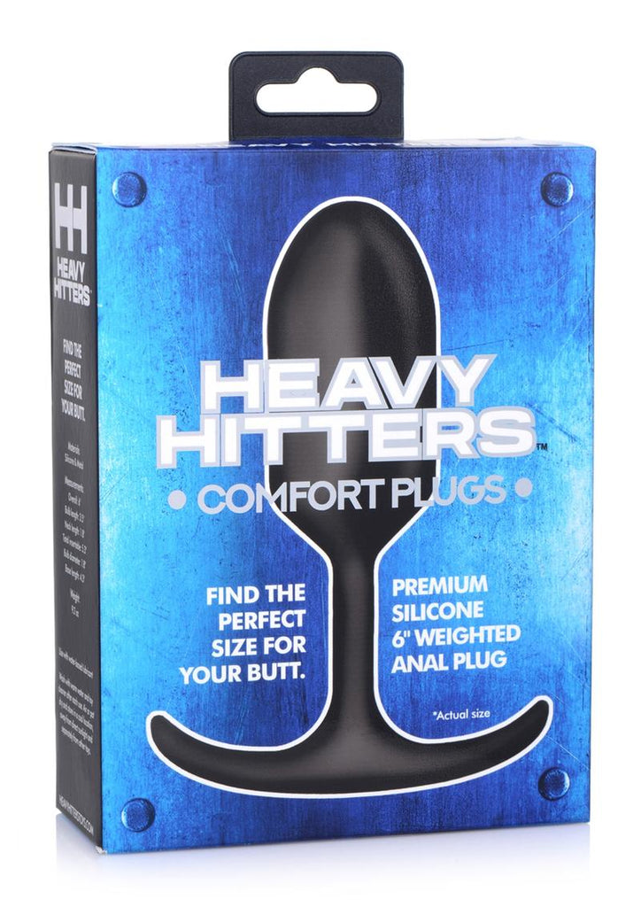 Heavy Hitters Premium Silicone Weighted Anal Plug - Black - Large