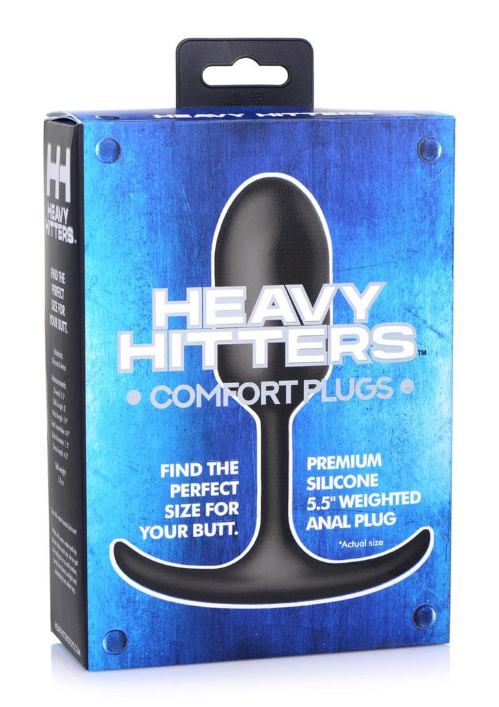 Heavy Hitters Premium Silicone Weighted Anal Plug - Black - Medium