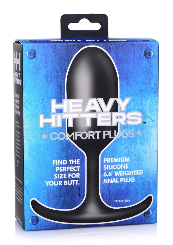 Heavy Hitters Premium Silicone Weighted Anal Plug - Black - XLarge