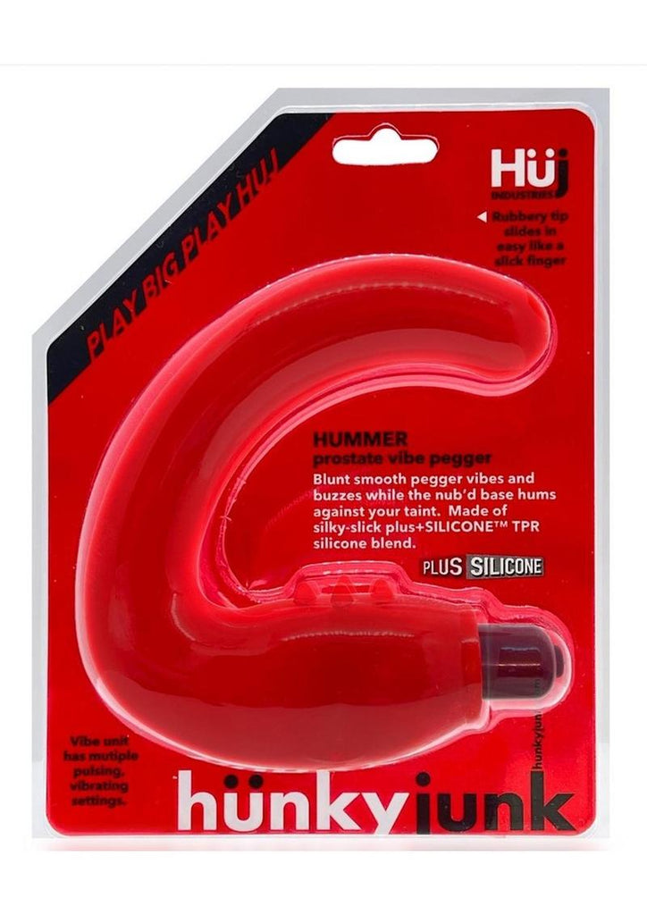 Hunkyjunk Hummer Silicone Vibrating Prostate Pegger - Neon Pink/Pink