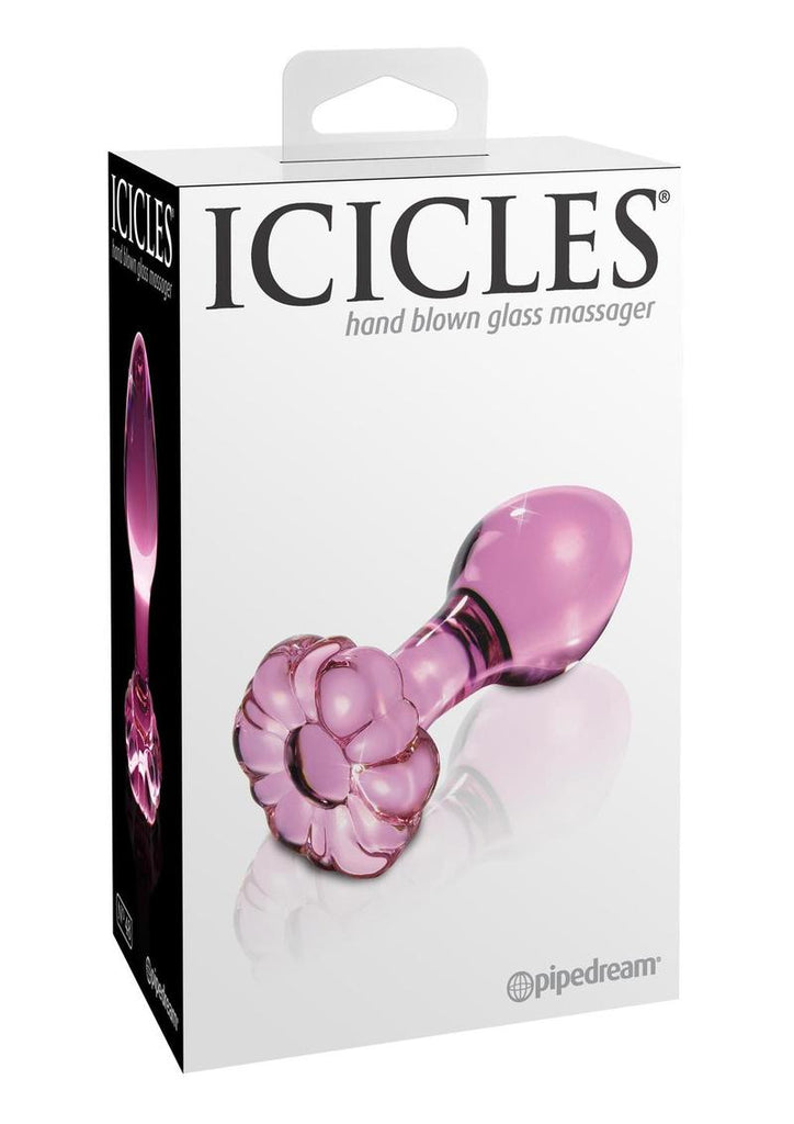 Icicles No. 48 Flower Shaped Glass Anal Plug - Pink