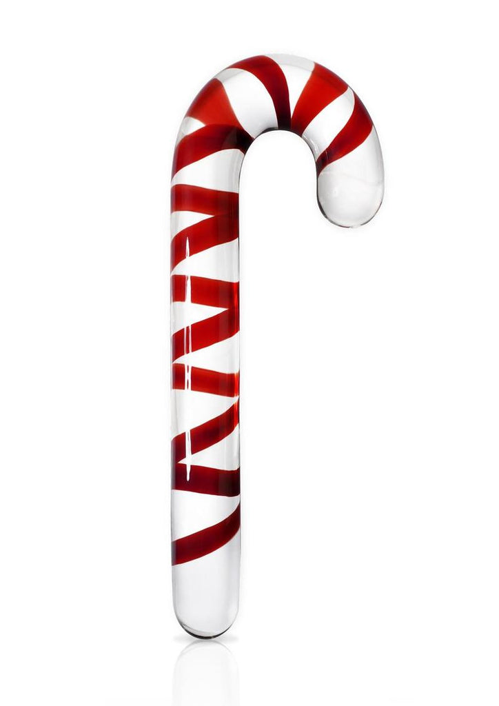 Icicles No 59 Candy Cane Glass Massager - Clear/Red