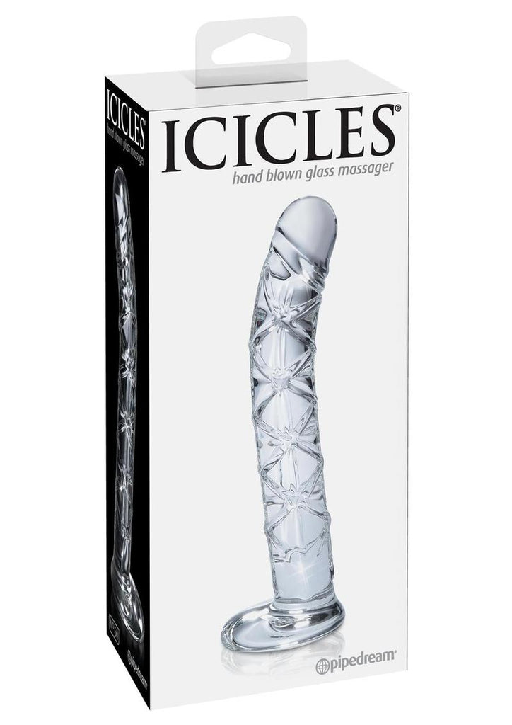 Icicles No. 60 Glass G-Spot and P-Spot Dildo - Clear - 6in
