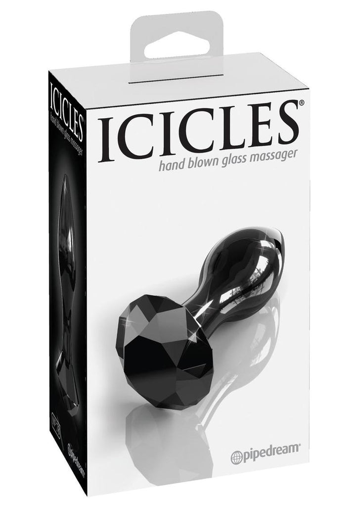 Icicles No 78 Glass Anal Plug - Black