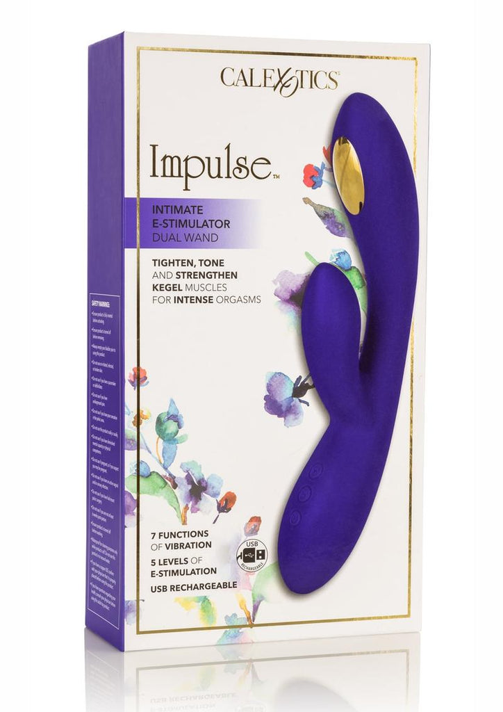 Impulse Intimate E-Stimulator Dual Wand Rechargeable Silicone Vibrator - Purple