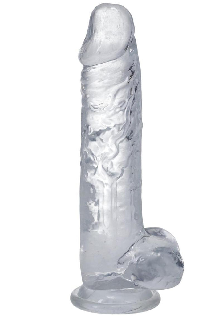 In A Bag Big Dick Dildo with Balls - Clear - 8in