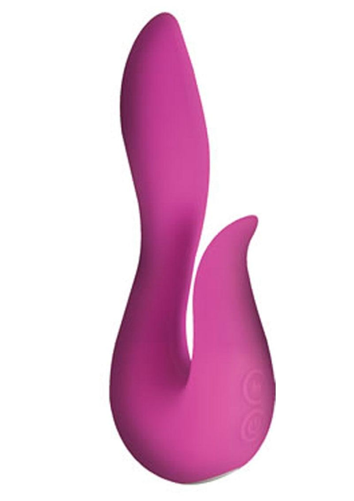 Infinitt Contoured Massager Rechargeable Silicone Vibrator - Pink