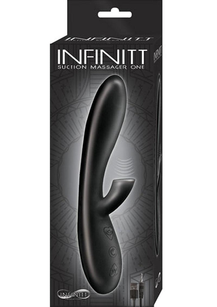 Infinitt Suction Massager One Rechargeable Silicone Vibartor - Black