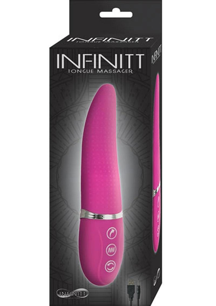 Infinitt Tongue Massager Rechargeable Silicone Vibrator - Pink