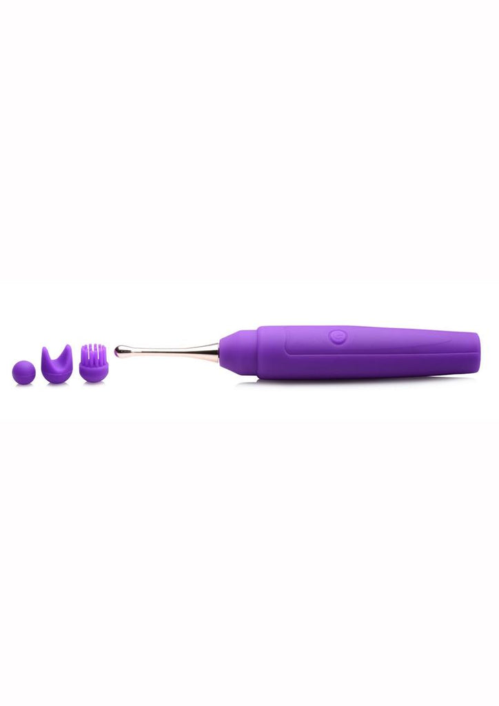 Inmi 10x En Pointe Teaser Silicone Rechargeable Stimulator with 3 Attachments - Purple