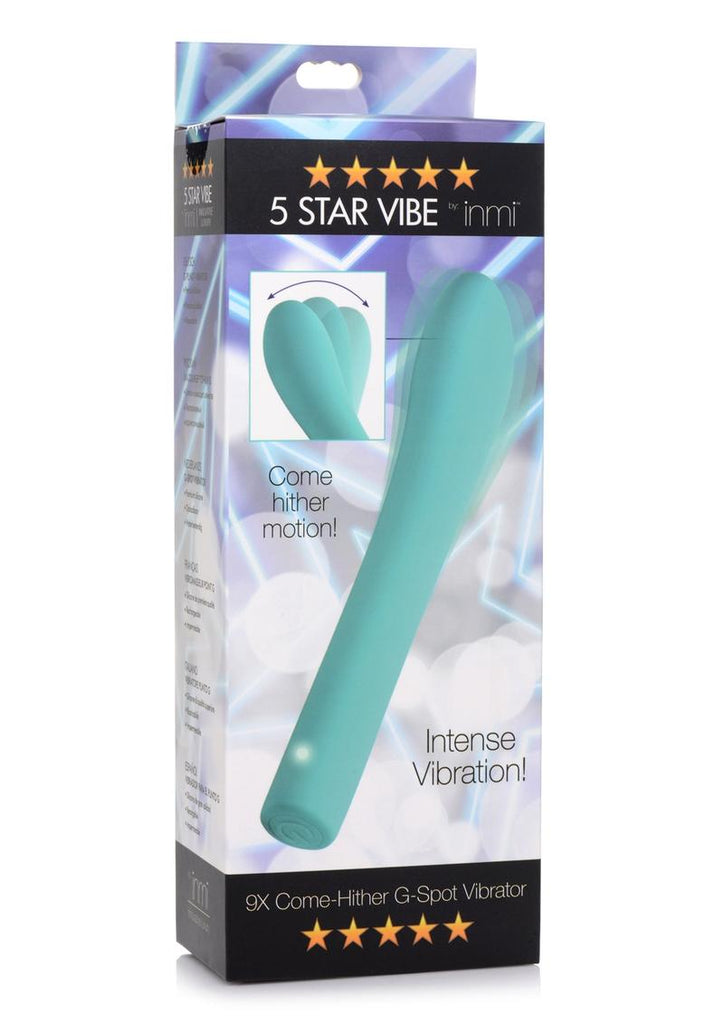 Inmi 5 Star Come Hither Silicone Rechargeable G-Spot Vibrator - Teal