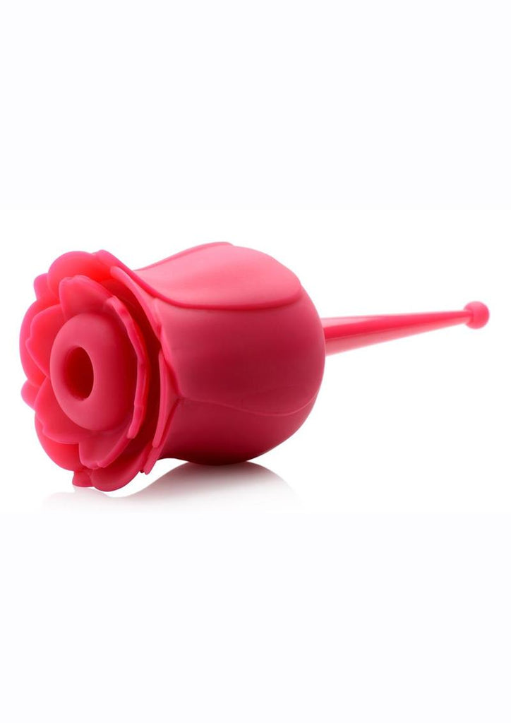 Inmi Bloomgasm Sucking and Vibrating Rose Silicone Rechargeable Clit Stimulator - Red