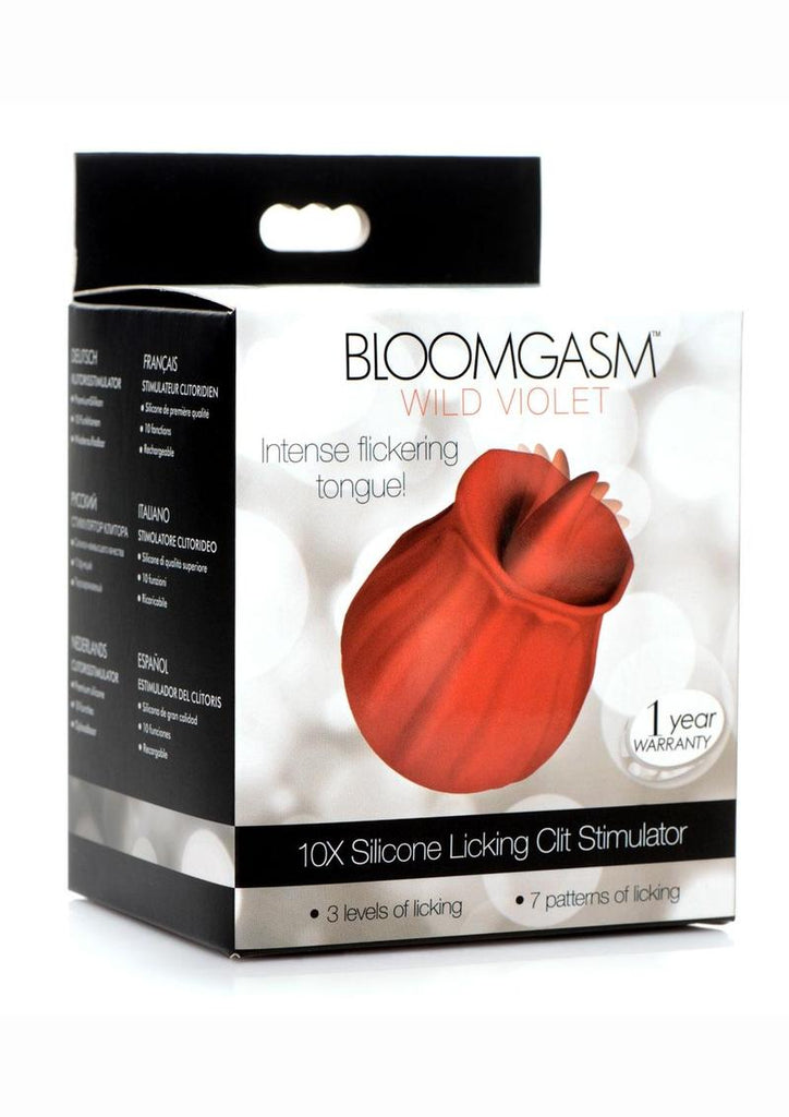 Inmi Bloomgasm Wild Violet Rechargeable Silicone 10x Licking Stimulator - Red
