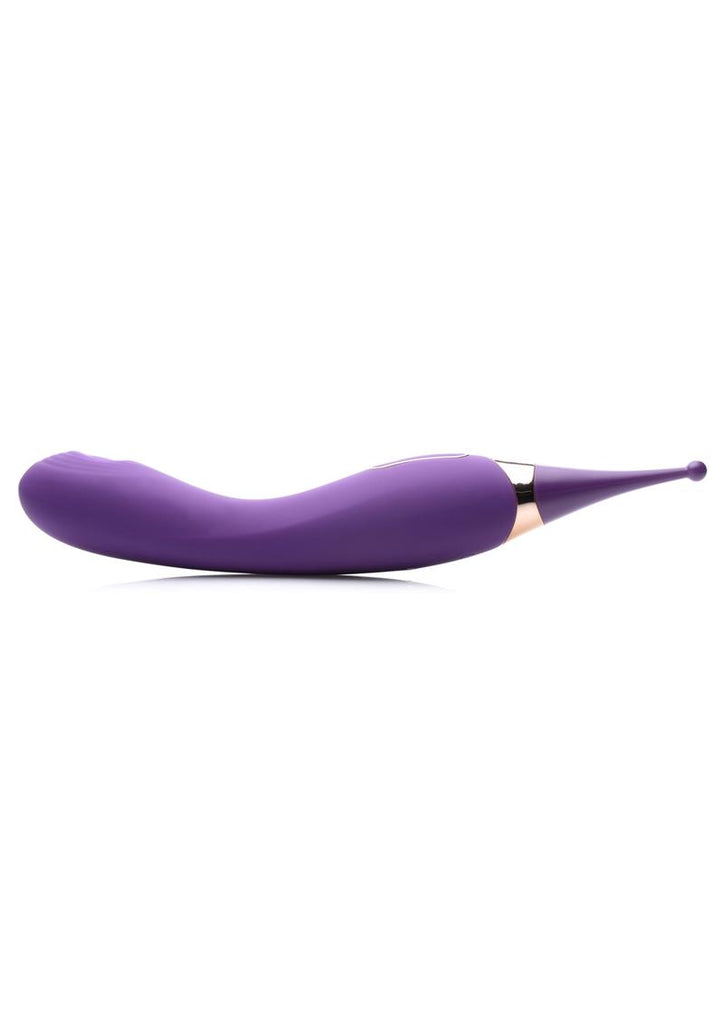 Inmi Power Zinger Pro Pulsing G-Spot Silicone Rechargeable Pinpoint Vibrator with Interchangeable Tips - Purple