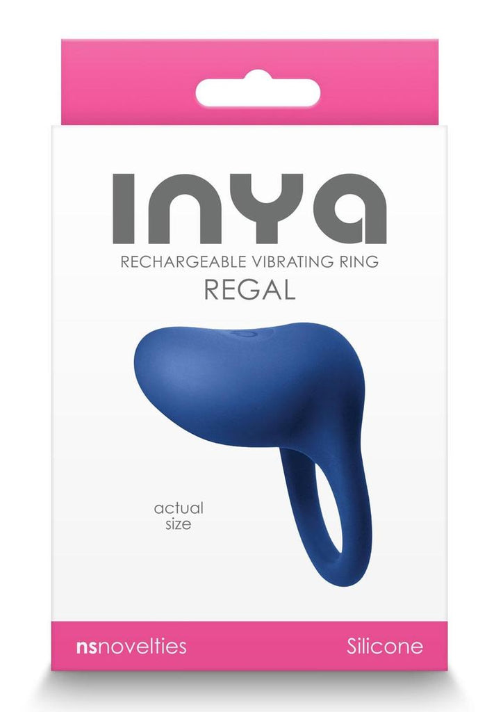 Inya Regal Rechargeable Siicone Cock Ring - Blue