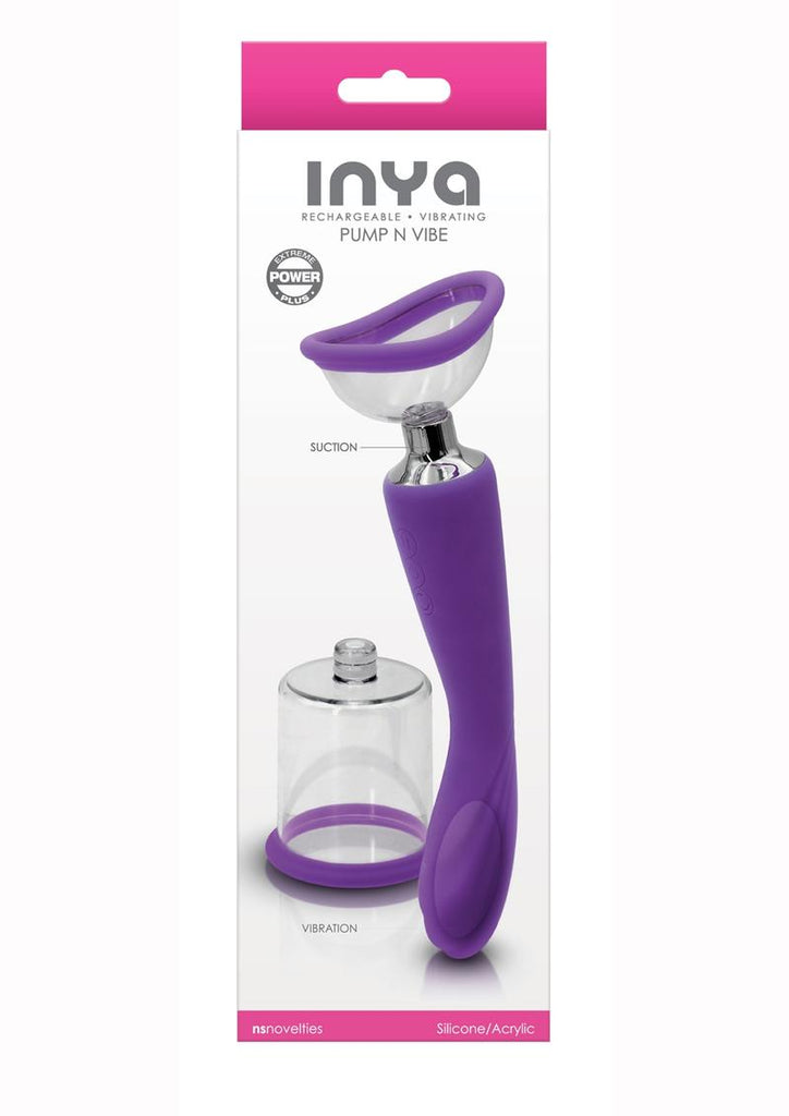 Inya Silicone Rechargeable Pump and Vibe - Purple