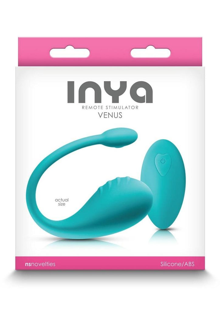 Inya Venus Rechargeable Silicone Vibrator with Remote Control - Teal