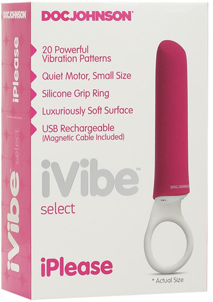 iVibe Select iPlease USB Magnetic Silicone Mini Vibrator Waterproof - Pink - 5.25in