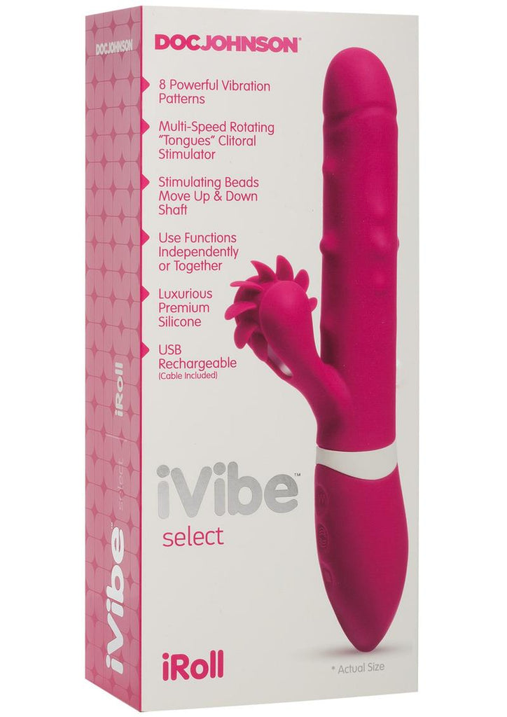 iVibe Select iRoll Silicone Vibrator Waterproof - Pink - 9.5in