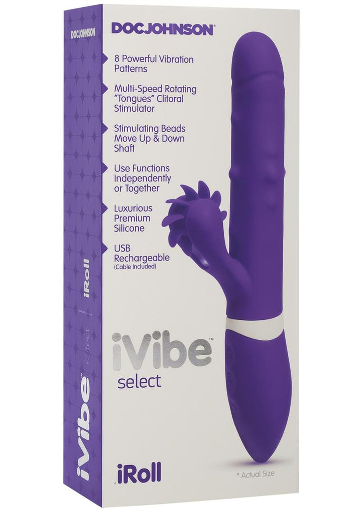 iVibe Select iRoll Silicone Vibrator Waterproof - Purple - 9.5in
