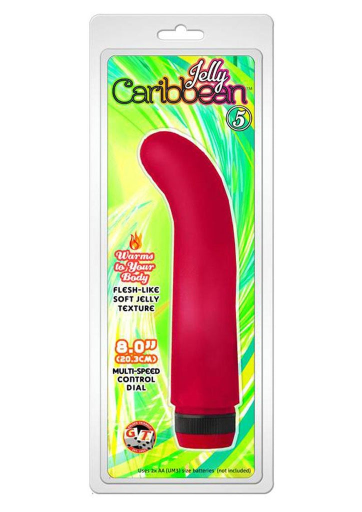 Jelly Caribbean Number 5 G-Spot Realistic Vibrator - Pink - 8in