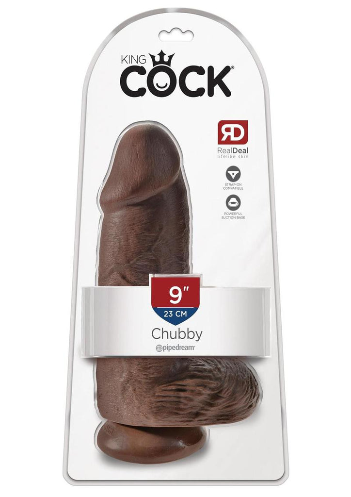 King Cock Chubby Dildo - Brown/Chocolate - 9in