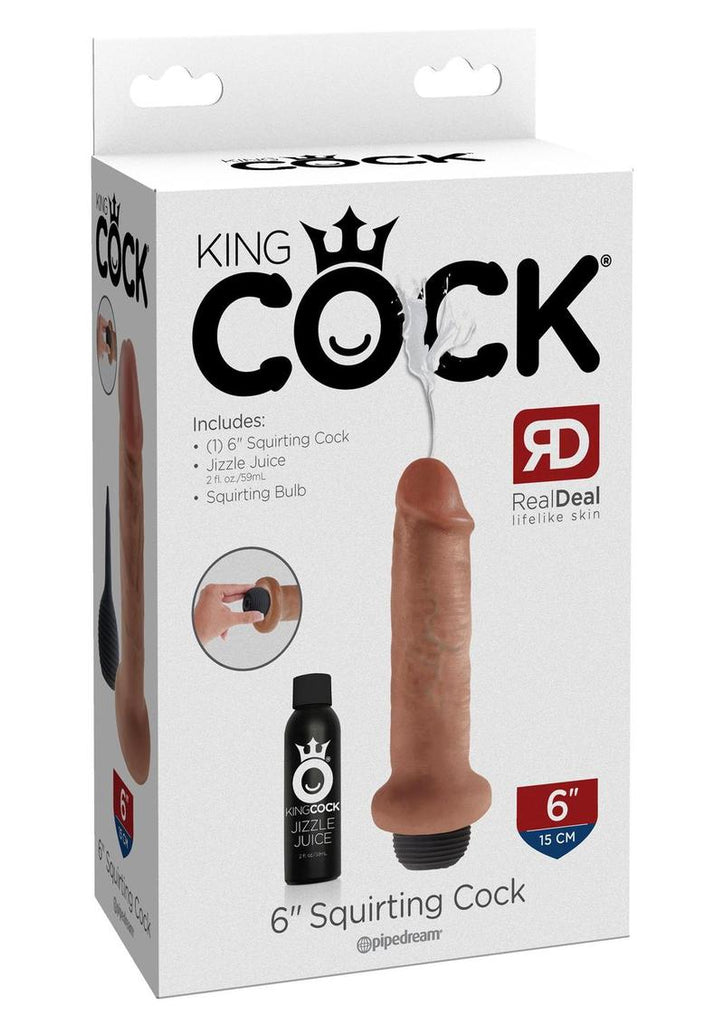 King Cock Squirting Dildo - Caramel/Tan - 6in
