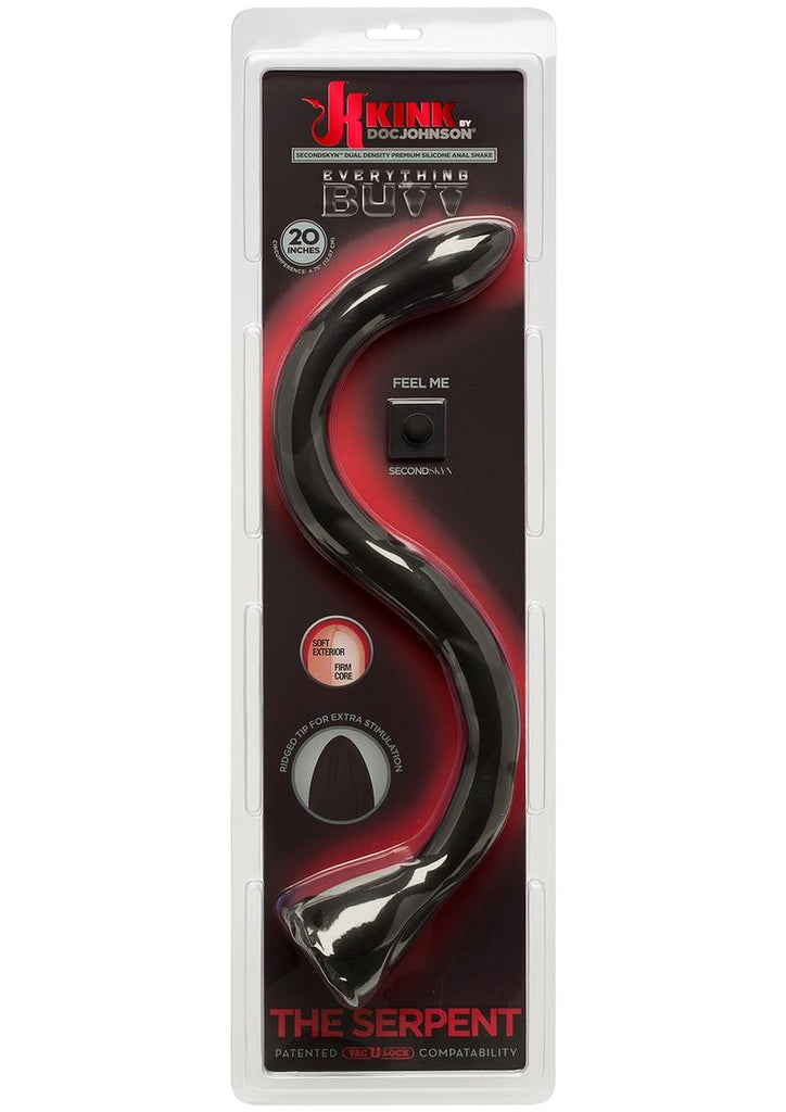 Kink The Serpent Anal Snake Silicone Dildo - Black - 18in