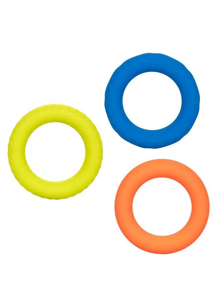 Link Up Ultra Soft Climax Silicone Cock Ring - Assorted Colors - 3 Pieces/Set