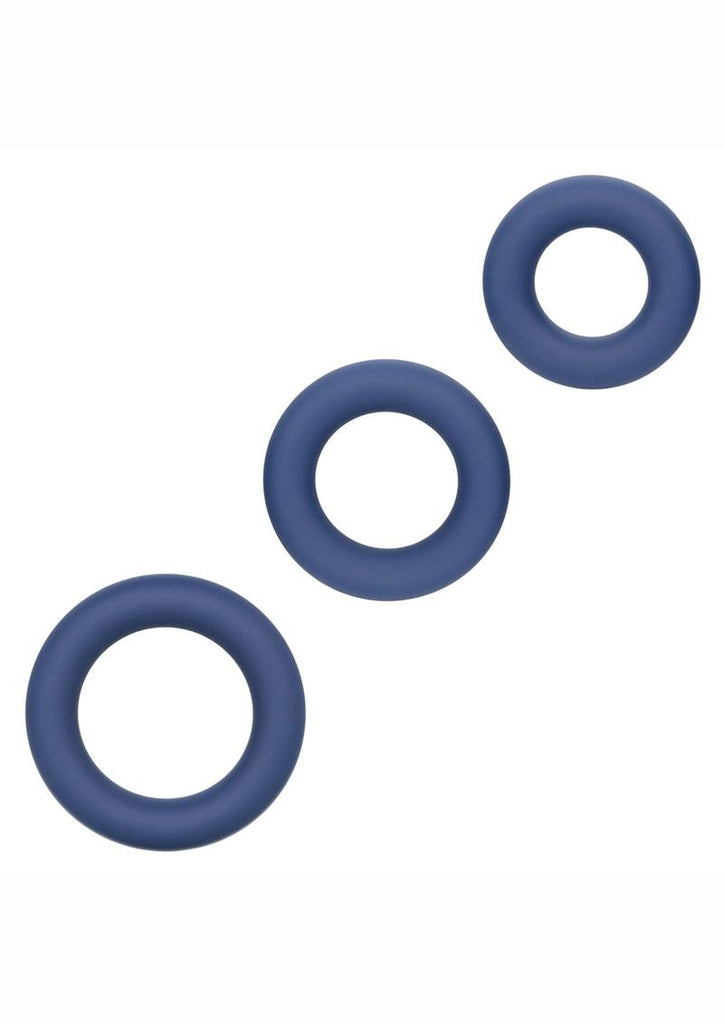 Link Up Ultra Soft Elite Set Silicone Cock Rings - Blue - Set Of 3