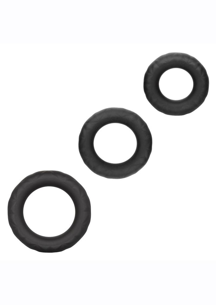 Link Up Ultra Soft Supreme Set Silicone Cock Rings - Black - Set Of 3