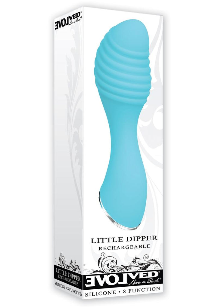 Little Dipper Rechargeable Silicone Vibrator - Aqua/Blue