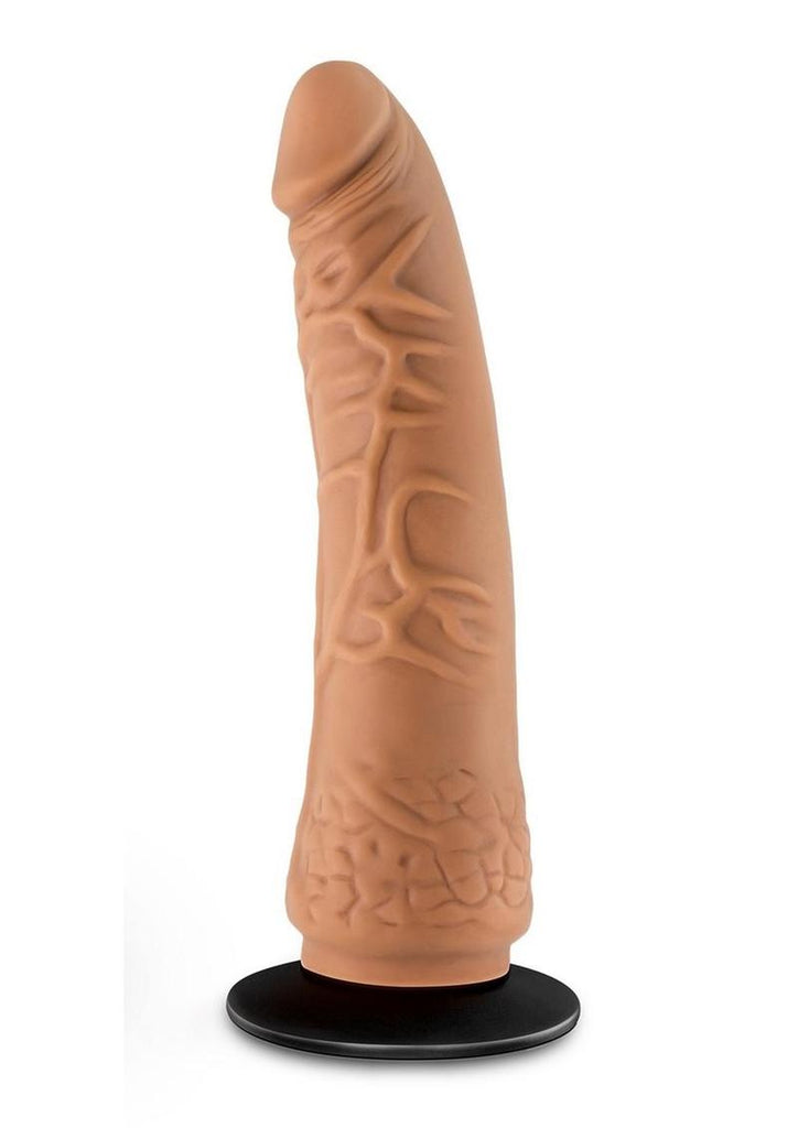 Lock On Hexanite Dildo with Suction Cup Adapter - Caramel - 7.5in