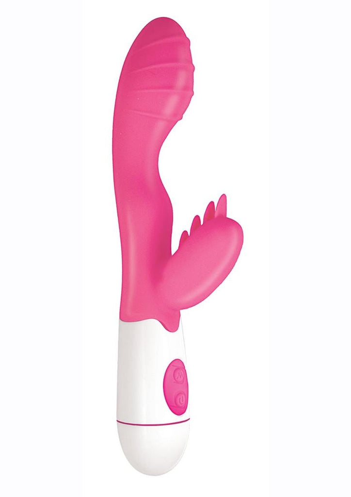 Lotus Sensual Massager #3 Silicone Rabbit Vibrator - Pink/White