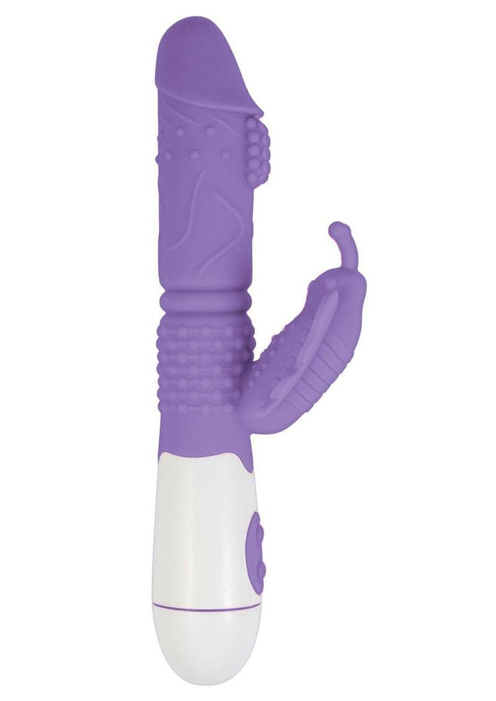 Lotus Sensual Massager #4 Silicone Rabbit Vibrator - Purple/White