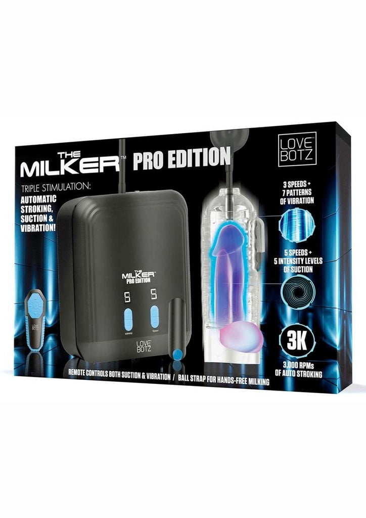 Lovebotz The Milker Pro Edition Remote Control Masturbator - Black