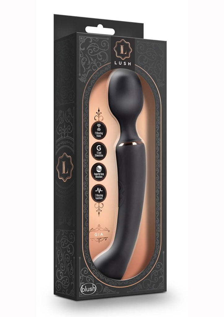Lush Gia Rechargeable Silicone Massage Wand - Black