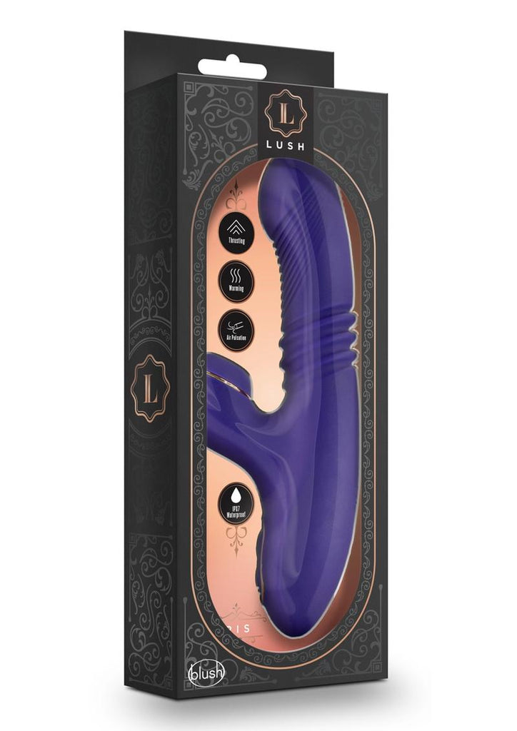 Lush Iris Rechargeable Silicone Air Pulse Clitoral Stimulator and G-Spot Thruster - Purple