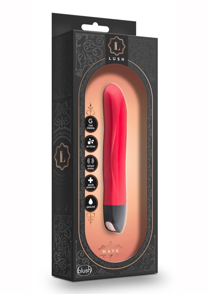 Lush Maya G-Spot Rechargeable Silicone Vibrator - Scarlet - Red