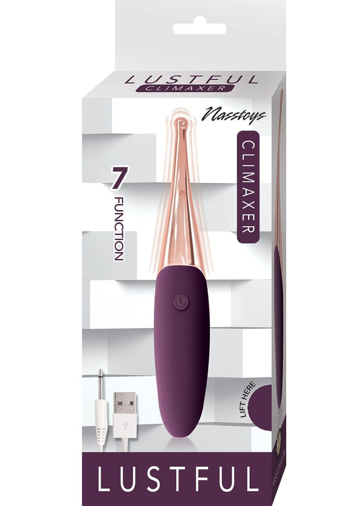 Lustful Climaxer Silicone Rechargeable Vibrator - Eggplant/Purple