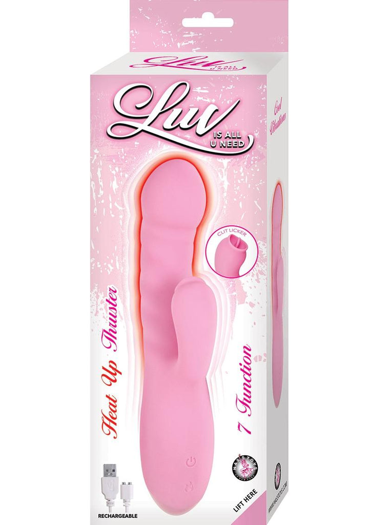 Luv Heat Up Thruster Rechargeable Silicone Vibrator - Pink