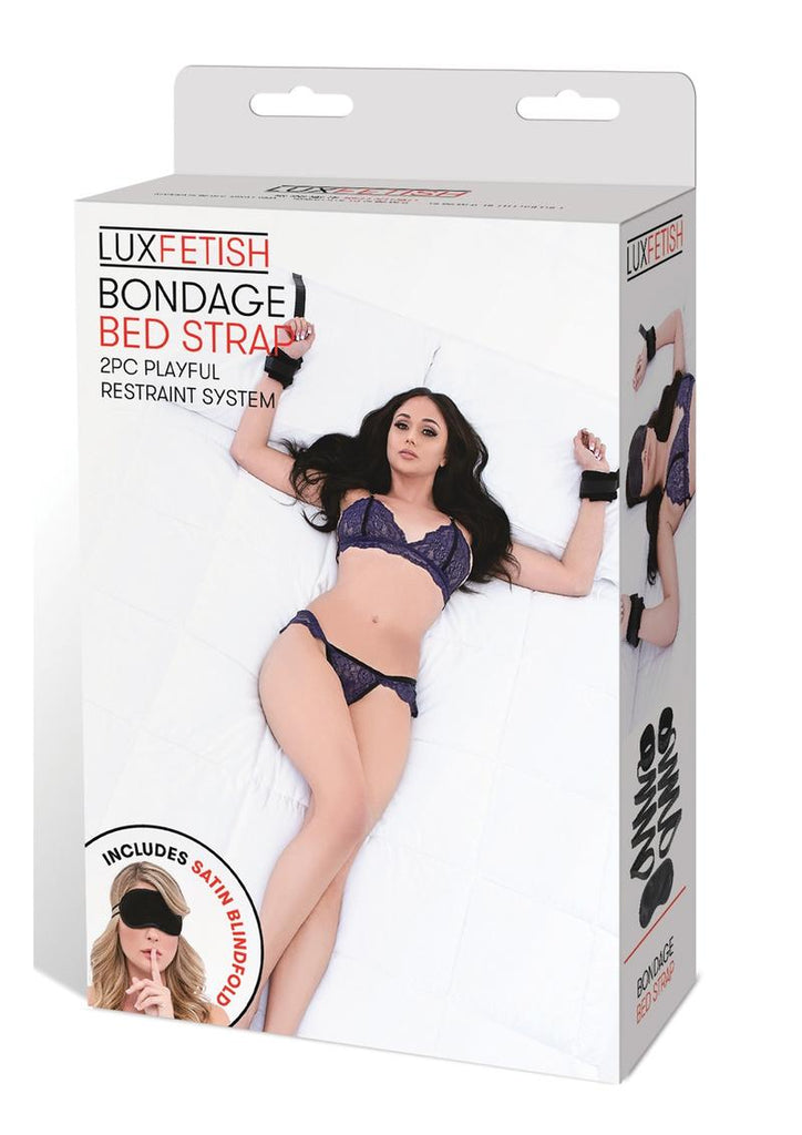 Lux Fetish Bondage Bed Strap - Black - 2 Piece Set