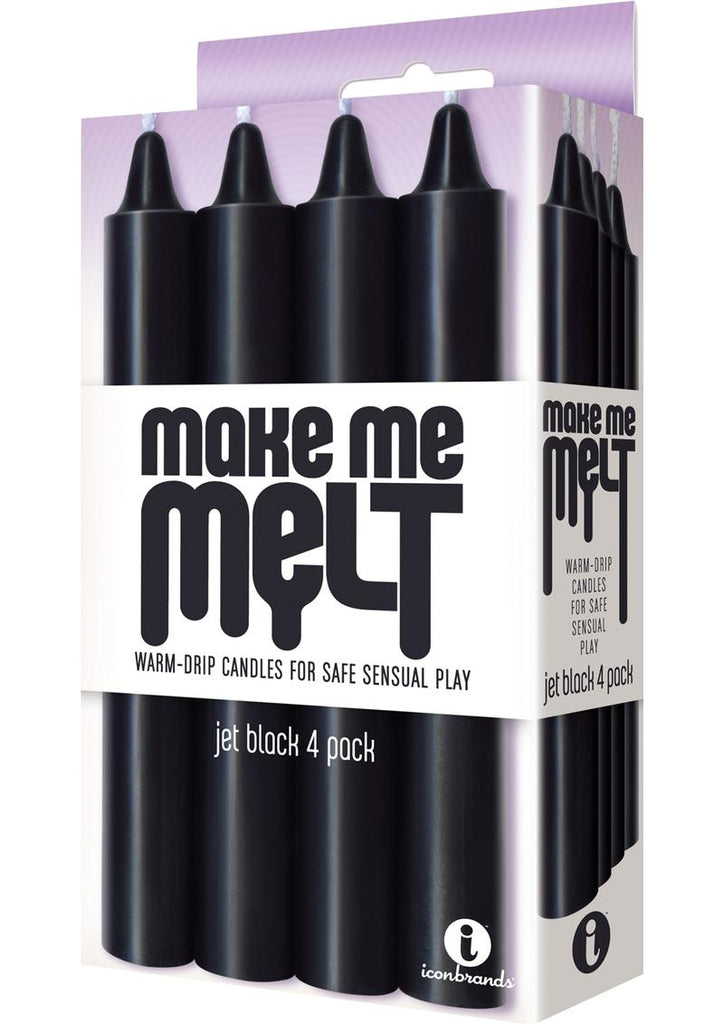 Make Me Melt Warm-Drip Candles (4 Pack) - Jet - Black