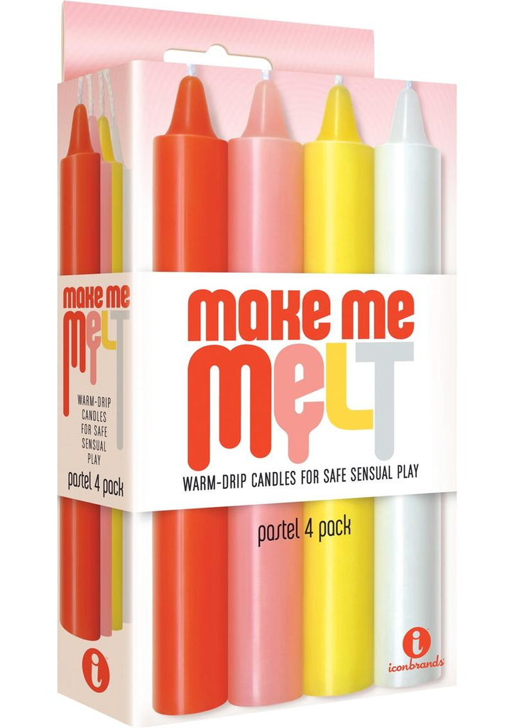 Make Me Melt Warm-Drip Candles - Assorted Colors/Pastel - 4 Pack