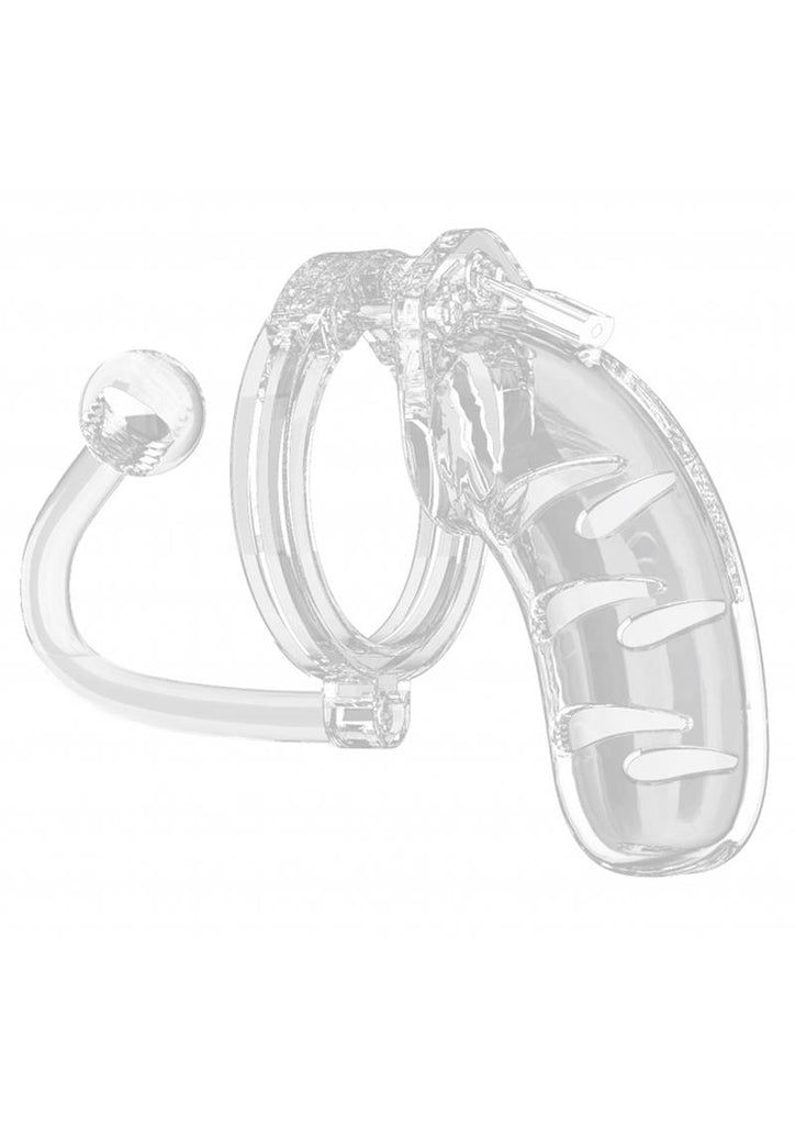 Mancage Model 11 Chastity Cage with Plug - Clear - 4.5in