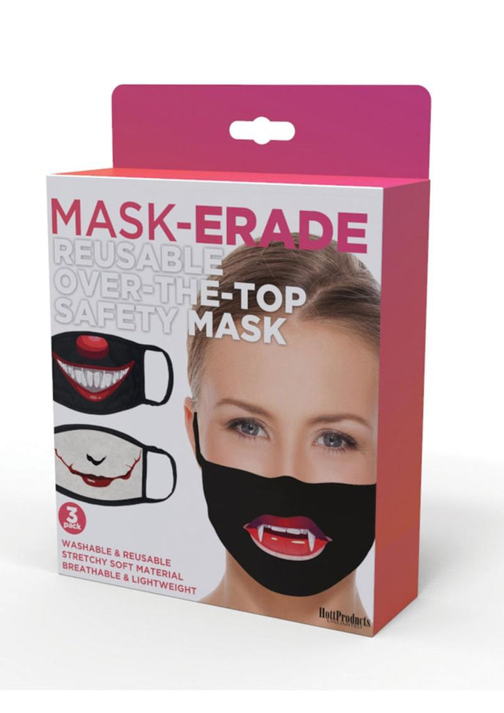 Maskerade Protective Mask (Joker/ Penny Wise/ Vampire - Black - 3 Pack
