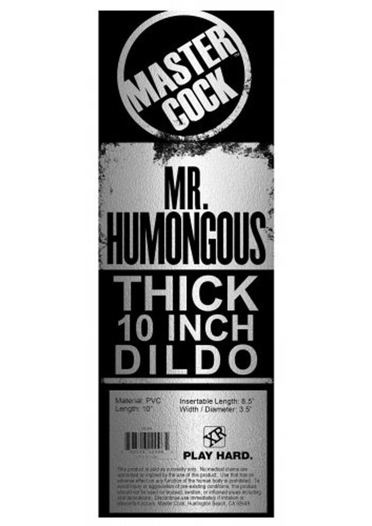 Master Cock Mr. Humongous Thick 10in Dildo - Black
