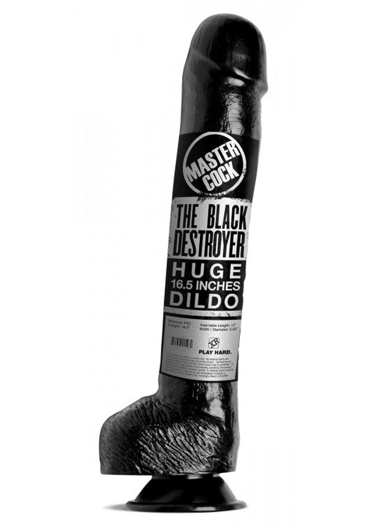 Master Cock The Black Destroyer Huge 17in Dildo - Black
