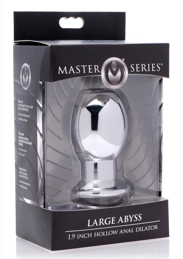 Master Series Abyss Hollow Anal Dilator - Metal/Silver - Large - 1.9in